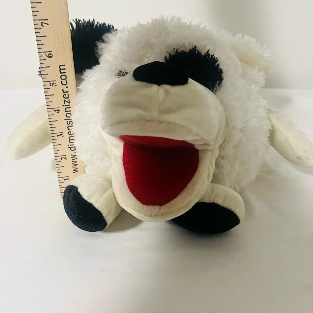 JOANN Plush Stuffed Puppet Barking Dog Black and White Stuffed Animal